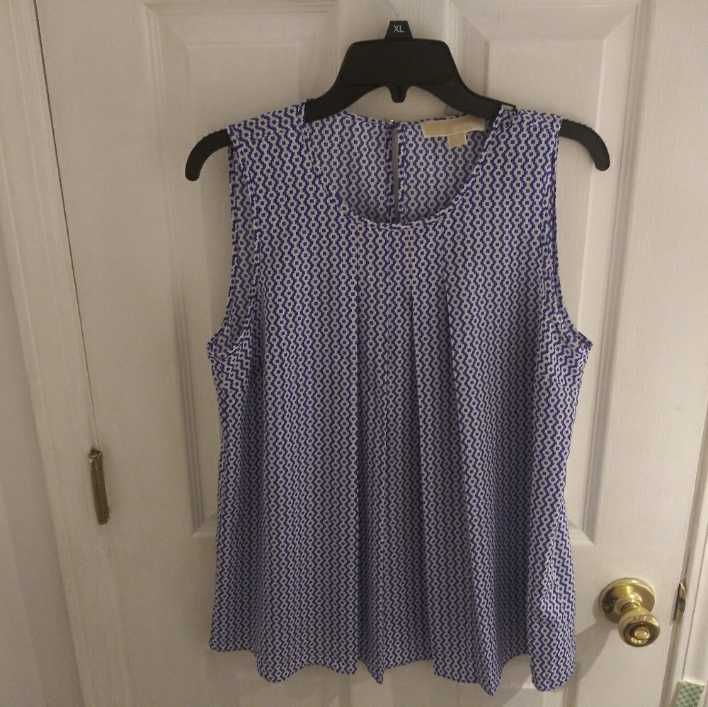 Michael Kors Blue & White  Sleeveless Top